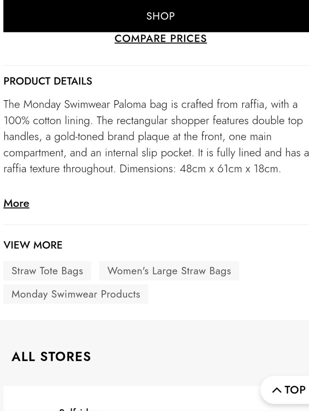 Monday Swimwear Paloma Raffia Tote Bag Large Resort Tropical Quiet Luxury Chic - Picture 6 of 12